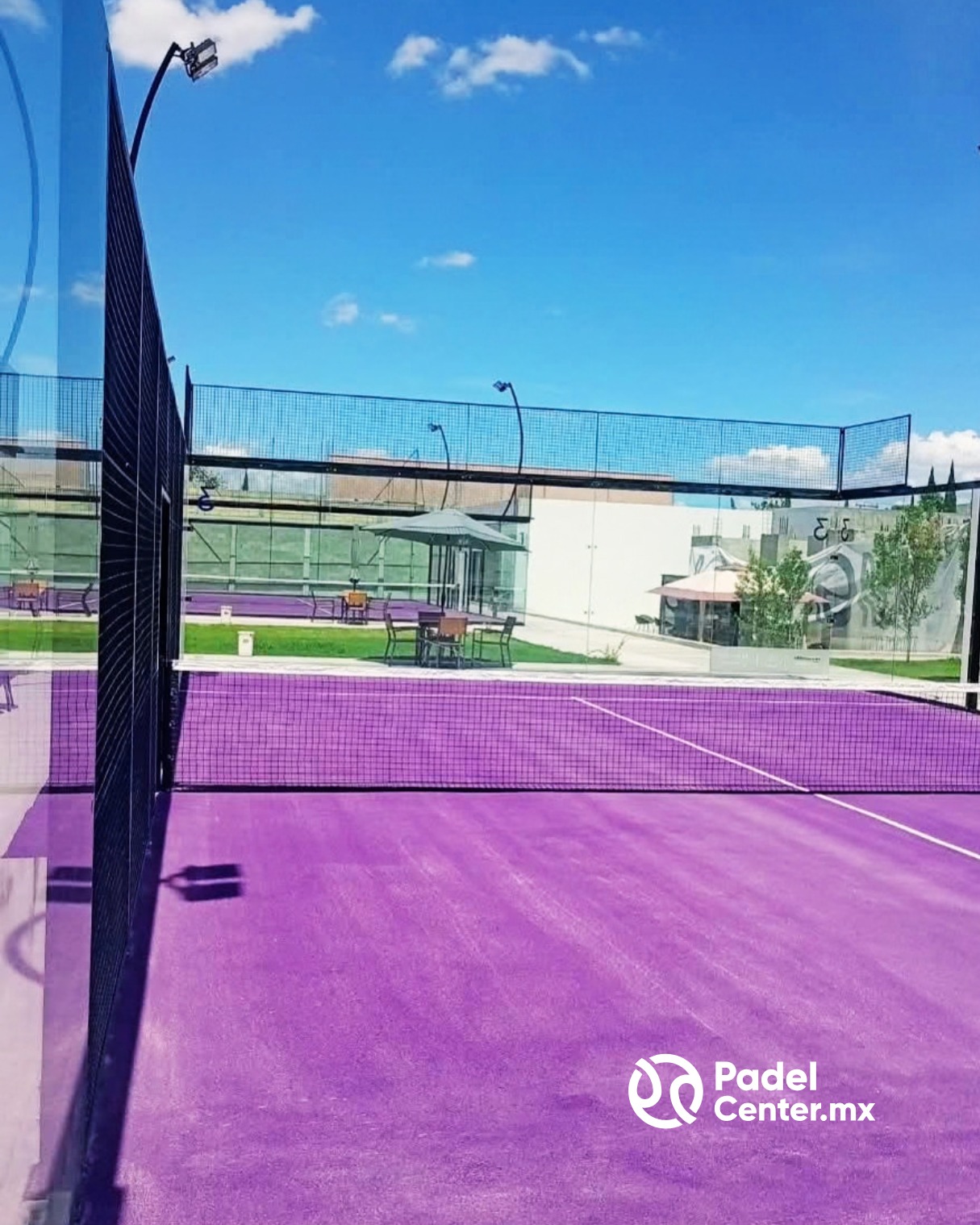 Panorámicas de pádel con pasto color morado en Club Boreal · San Luis Potosí, San Luis Potosí · Padel Center México